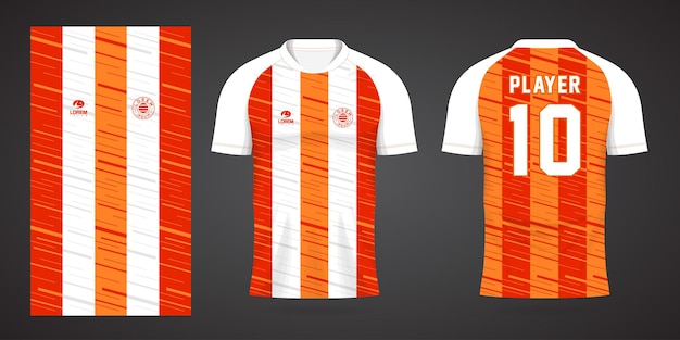 Orange sports shirt jersey design template