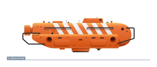 Orange submarine rescue vehicle in a side view