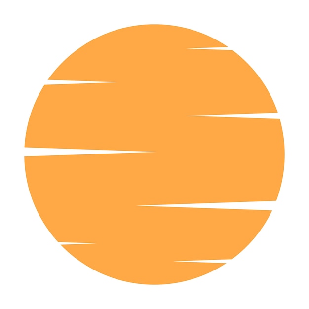 Vector orange sun cartoon retro s style sun heat sign icon