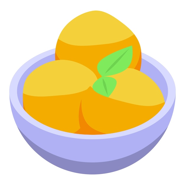 Vector orange sundae icon isometric vector sweet vanilla cup dessert