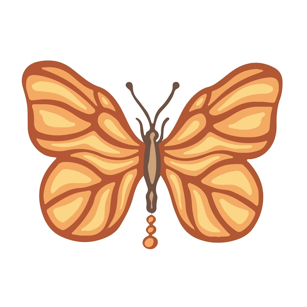 Vector orange sunny spring butterfly moth symbol illustration vector