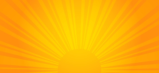 Orange sunrise background vector illustration of solar energy