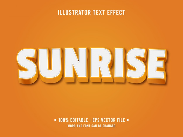 Orange sunrise editable text effect