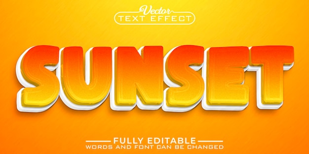 Orange sunset editable text effect template