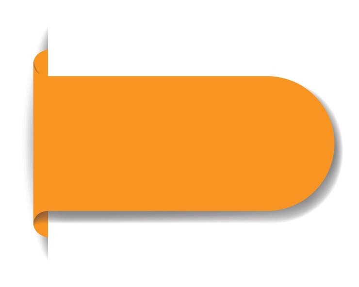 Vector orange tag with a rounded rectangle shape for design purposes