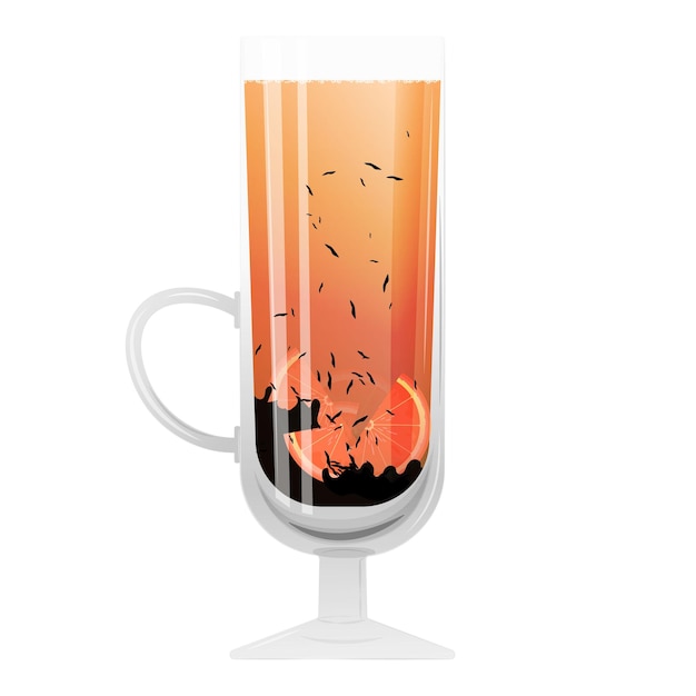 Vector orange tea in a glass