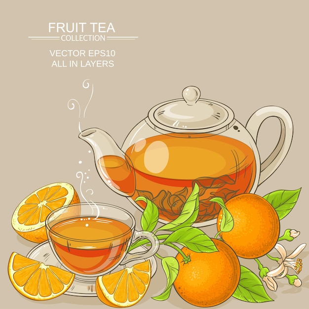 Orange tea illustration