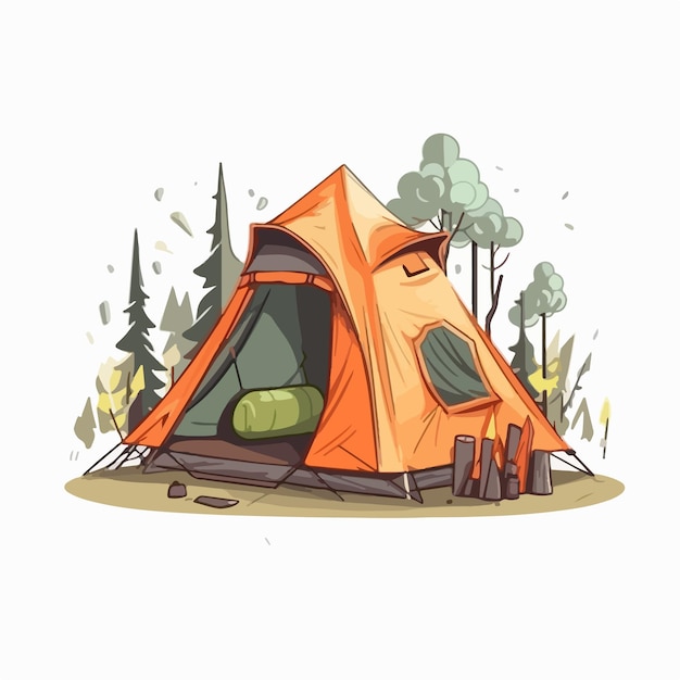 An orange tent with a pillow on it