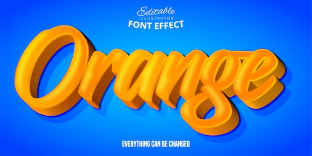 Orange text, 3d editable font effect