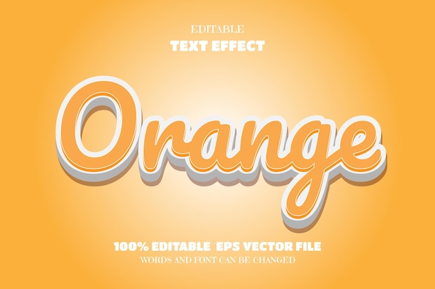 Vector orange text editable font effect