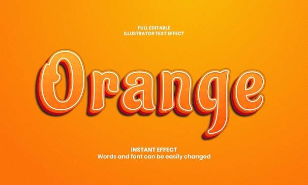 Orange Text effect 3d