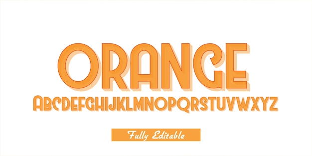 Orange text effect fully editable