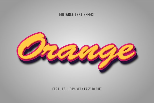 Orange - text effect premium , editable text