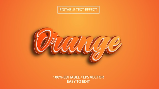 orange text effect Premium