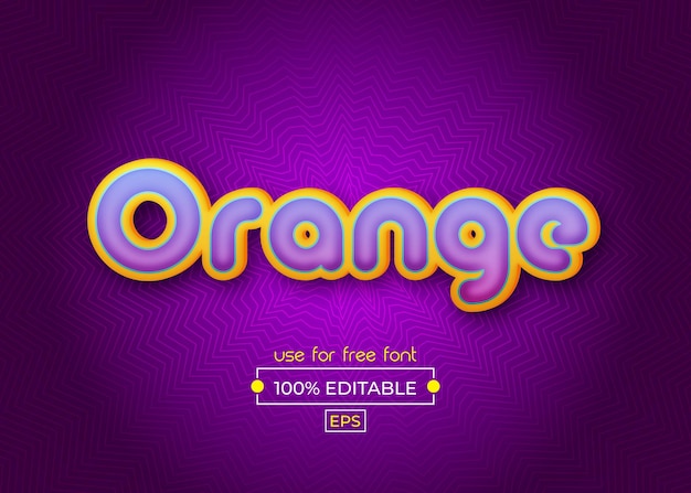Orange Text Effect Template amp editable text effect 3d style