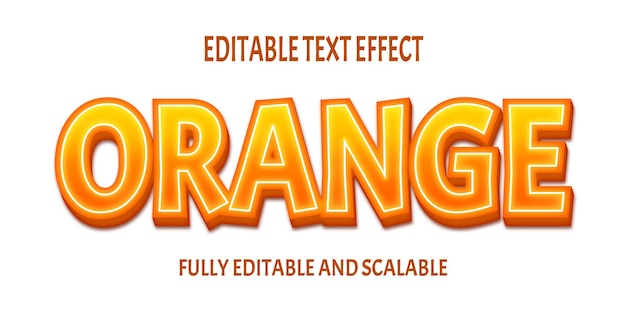 orange text effect with orange 3d letter