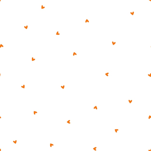 Orange tiny hearts seamless pattern.