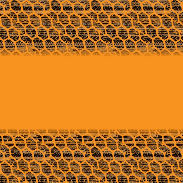 Orange tire track grunge background