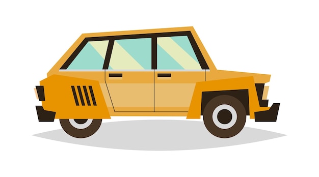 Orange toy car Vehicles for traveling Vector illustration