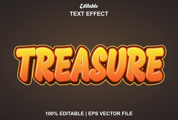 Orange treasure text effect editable for promotions and logos