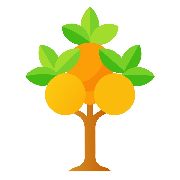 Vector orange tree icon minimalist citrus illustration for eco friendly branding and organic product design