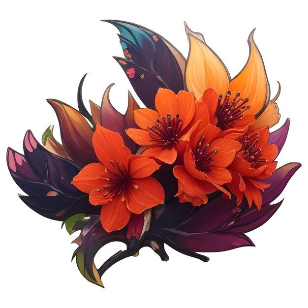 Vector orange trumpet flowers