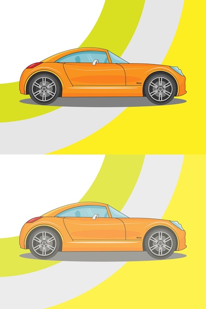 Vector orange twodoor sports coupe
