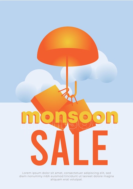 Orange umbrella with shopping bag monsoon flyer