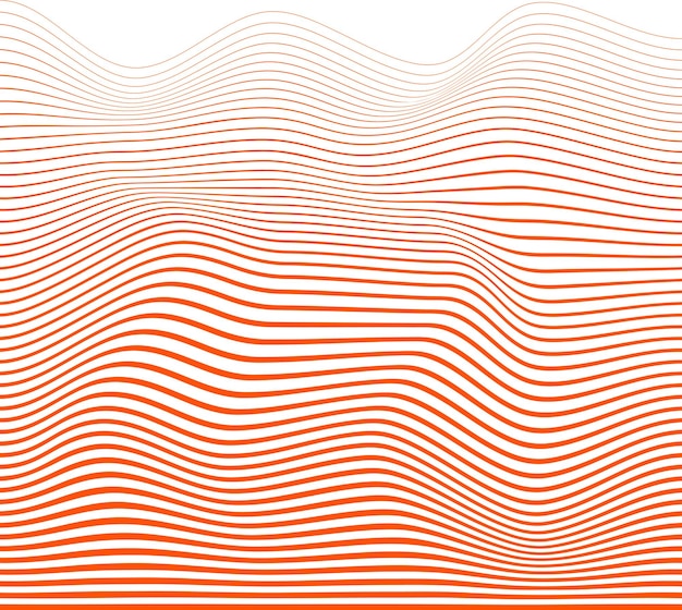 Orange vector abstract wave texture or shape for product and posters Without background