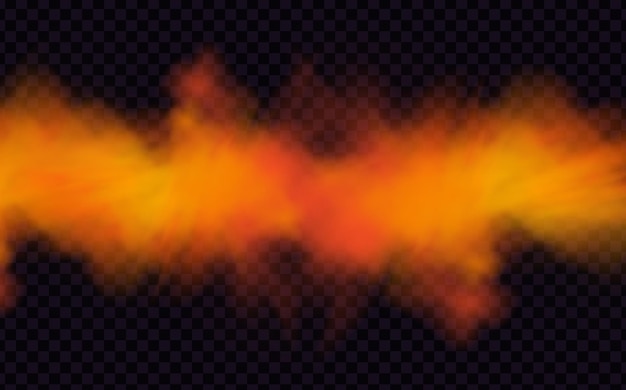 Orange vector cloudiness fog or smoke on dark