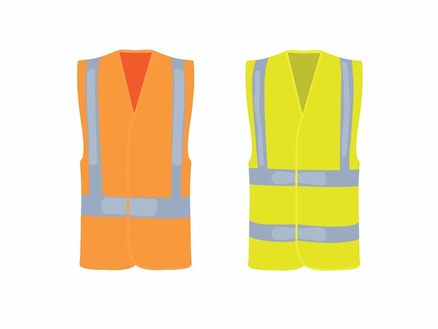 Vector orange vests for the safety of the future