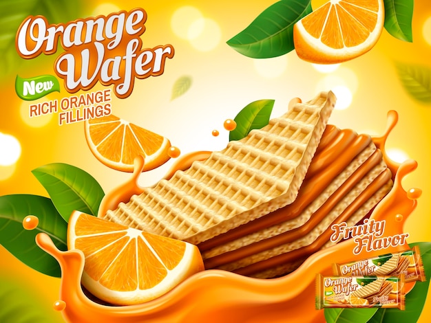 Orange wafer ads illustration