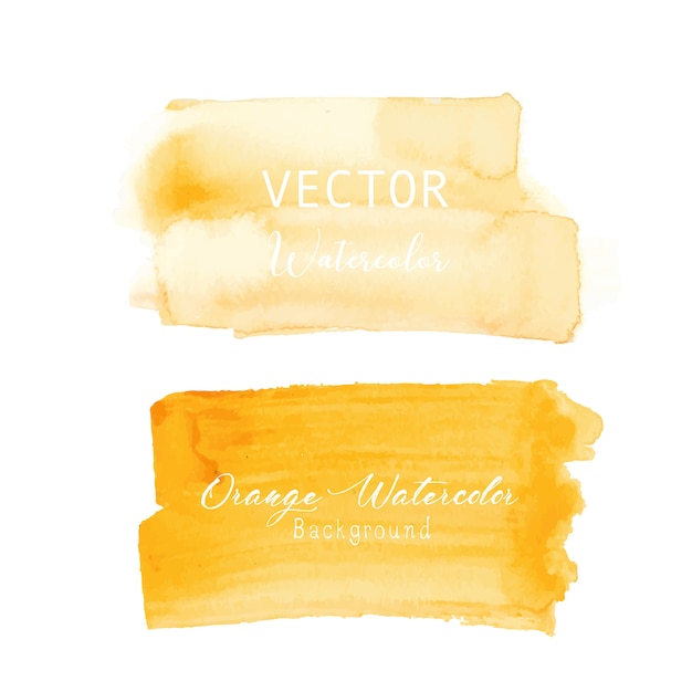 Vector orange watercolor brush stroke