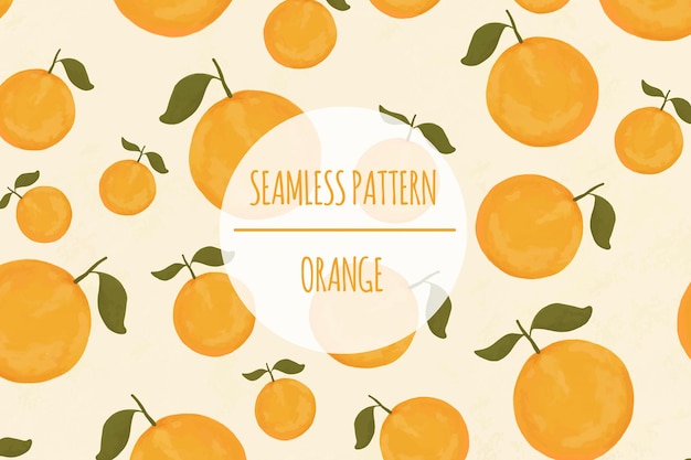 오렌지 수채화 원활한 패턴 프리미엄
