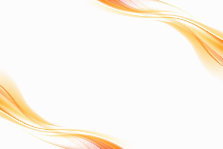 Vector orange wave line streak on white background