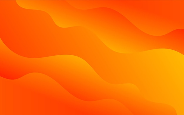 Orange waves background vector Fluid gradient shapes composition