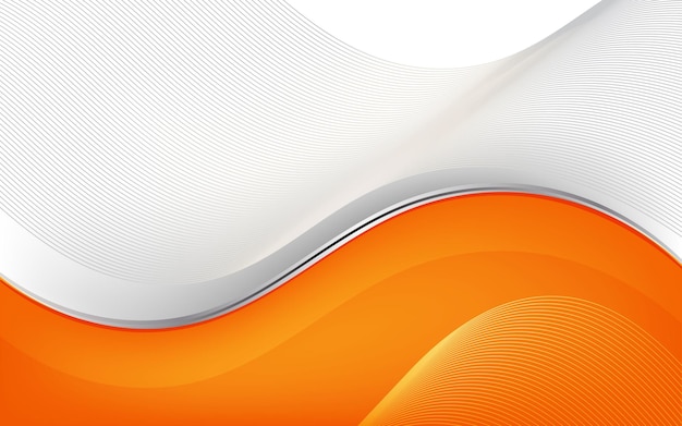 Orange and white geometric abstract wave background