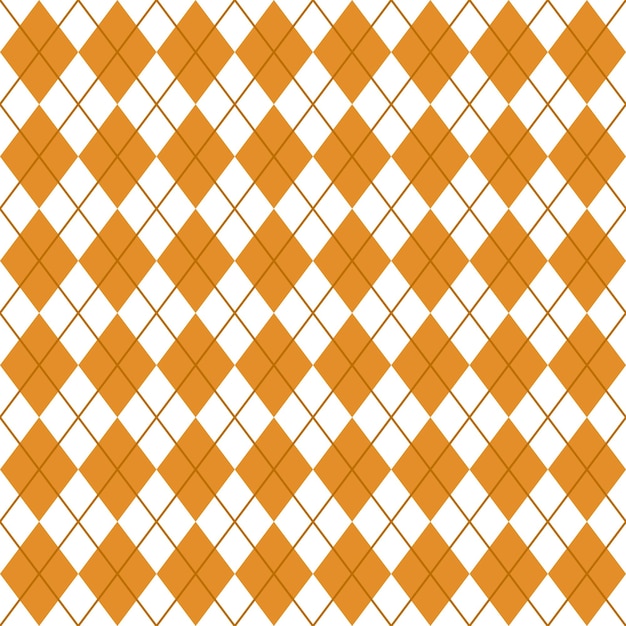 Orange And White Seamless Argyle Pattern