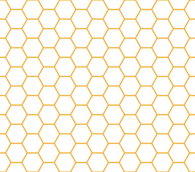 Vector orange and white seamless honeycomb pattern