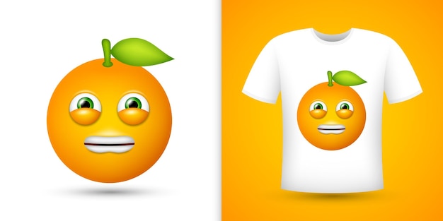 白いシャツのベクトルのオレンジ
