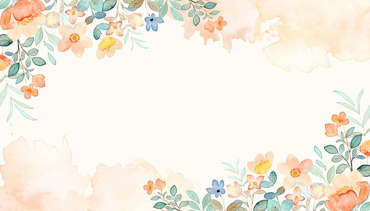 Vector 水彩でオレンジ色の野生の花の背景