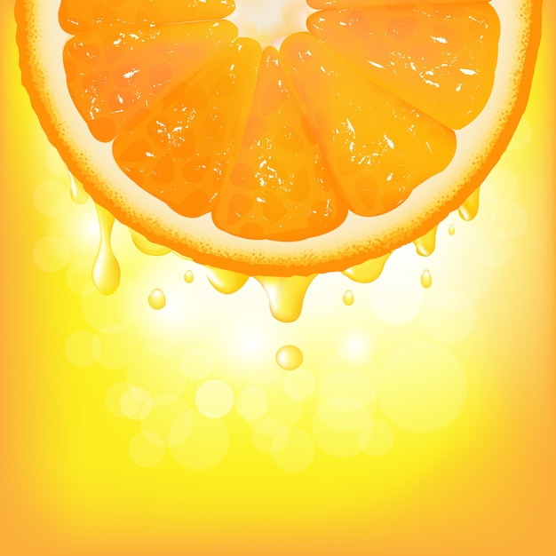 Vector orange with juice background