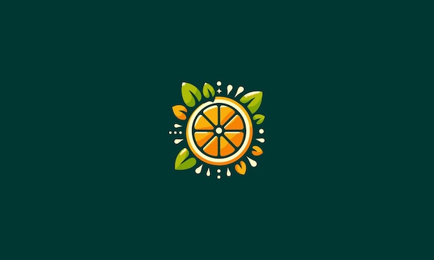 Vector orange with leaf vector illustration logo design