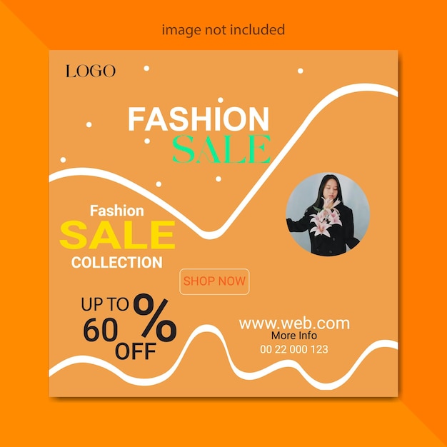 An orange and yellow ad for fashion sale.