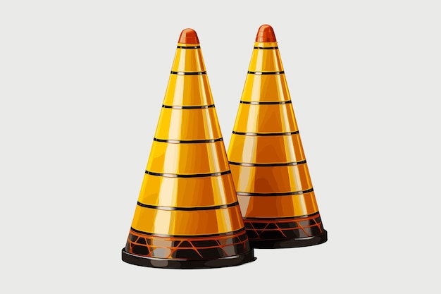 Traffico in imbuto arancione e giallo isolato trasparente