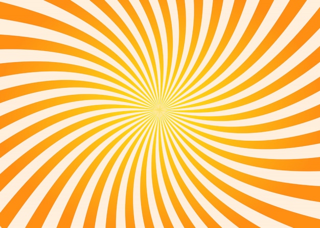 Vector orange and yellow swirl sunburst background