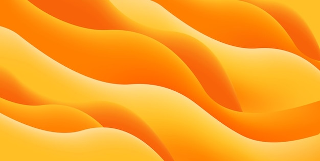 Orange and yellow waves background fluid 3d curves creating abstract texture