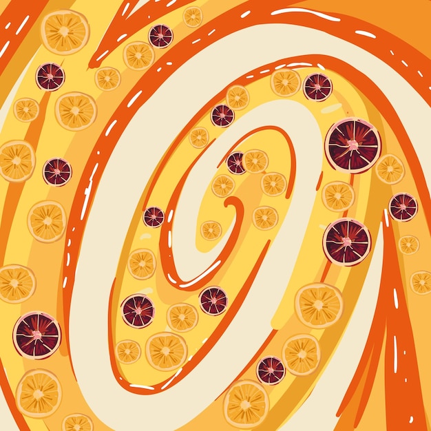 Oranges background. Dynamic style banner design from fruit concept.