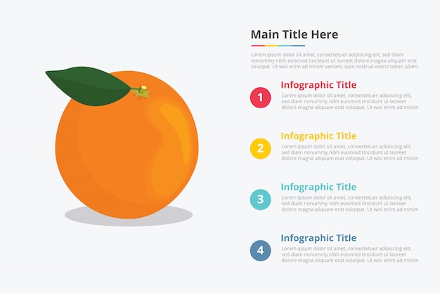 Oranges fruit infographics with some point title description