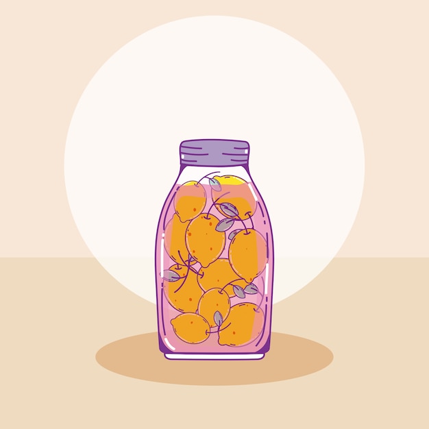 Vector oranges juice in mason jar